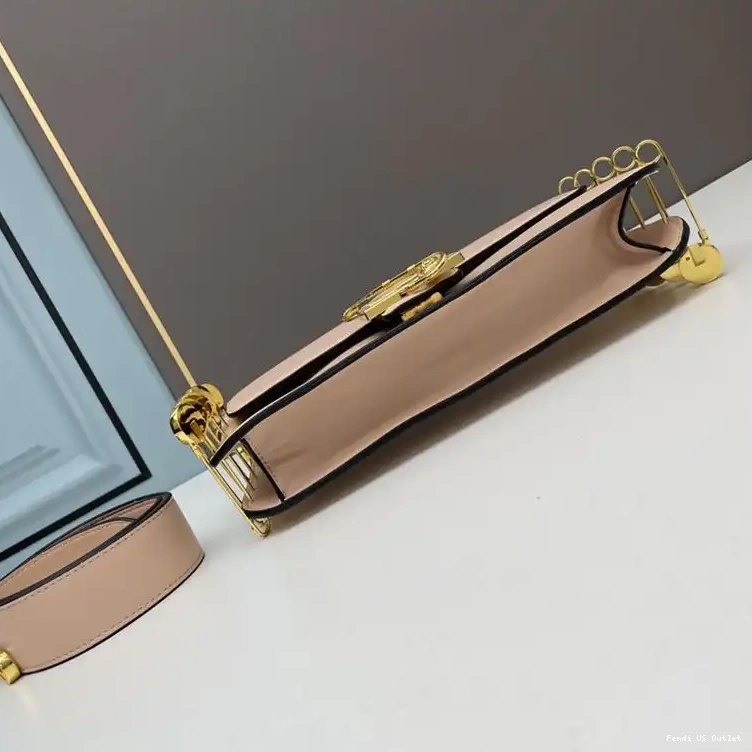 Vintage HOT Bag Baguette In Pin Fendace Pink Fendi Medium Calf Brooches Leather with 0425